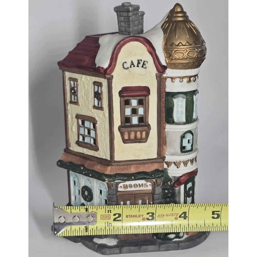 Mercuries 1994 Christmas Village Cafe Books Shop Light-Ready Vintage Holiday